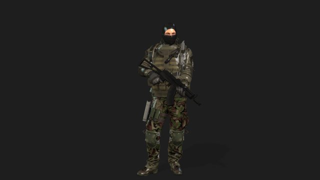 soldier-military-army--4-rigged with animation file 3D Модель .c4d .max .obj .3ds .fbx .stl .blend 