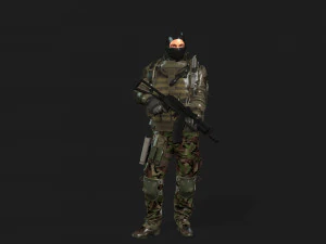 soldier-military-army--4-rigged with animation file 3D Model