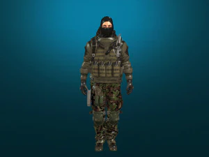 soldier-military-army--4-rigged with animation file 3D Model