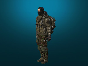 soldier-military-army--4-rigged with animation file 3D Модель