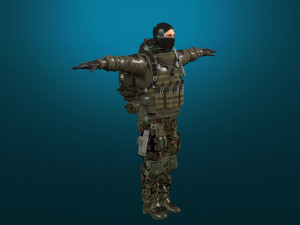 soldier-military-army--4-rigged with animation file 3D Модель