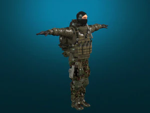 soldier-military-army--4-rigged with animation file 3D Model