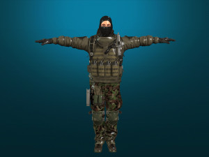 soldier-military-army--4-rigged with animation file 3D Модель