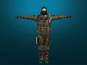 soldier-military-army--4-rigged with animation file 3D Model