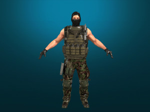soldier-military-army--4-rigged with animation file 3D Модель