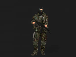 soldier-military-army--8-rigged with animation file 3D Model