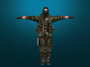 soldier-military-army--8-rigged with animation file 3D Model