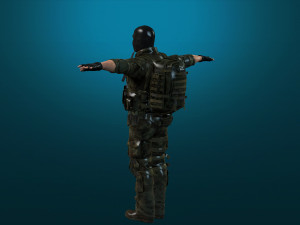 soldier-military-army--6-rigged with animation file 3D Model