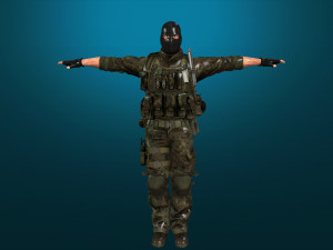 soldier-military-army--6-rigged with animation file 3D मॉडल