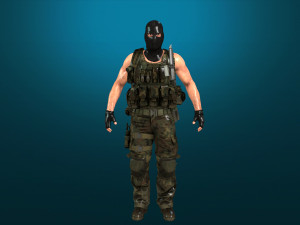 soldier-military-army--6-rigged with animation file 3D मॉडल
