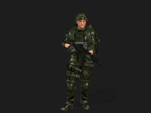 soldier-military-army--7-rigged with animation file 3D Model