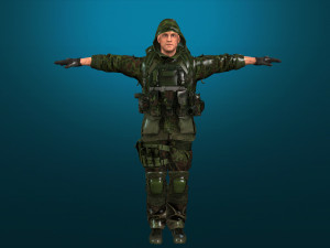 soldier-military-army--7-rigged with animation file 3D Модель