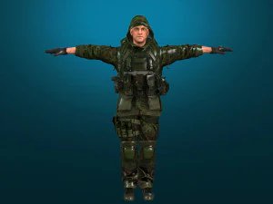 soldier-military-army--7-rigged with animation file 3D Model