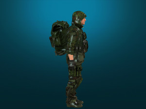 soldier-military-army--7-rigged with animation file 3D Модель