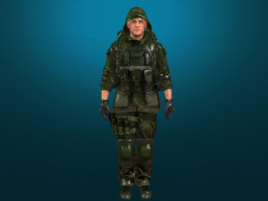 soldier-military-army--7-rigged with animation file 3D Модель