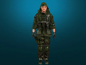 soldier-military-army--7-rigged with animation file 3D Model