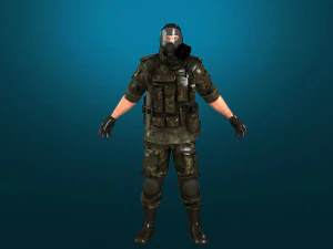 soldier-military-army--8-rigged with animation file 3D Model