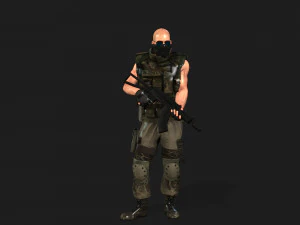 soldat-militaire-armée--10-truqué avec fichier d'animation Modèle 3D