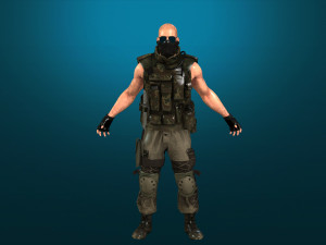 soldier-military-army--10-rigged with animation file Model 3D