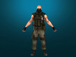 soldier-military-army--10-rigged with animation file 3D Model