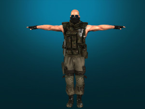 soldier-military-army--10-rigged with animation file Model 3D