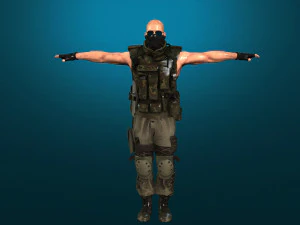 soldier-military-army--10-rigged with animation file 3D Model