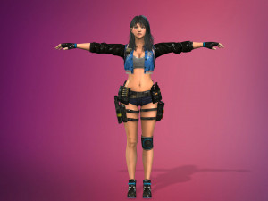 supery girl 3 rigged Modelo 3D