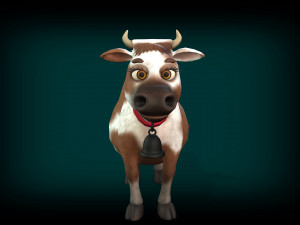 cartoon animal cow 3D Model