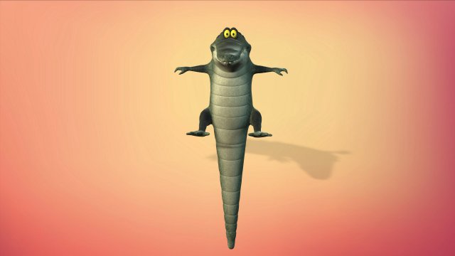 cartoon animal croc 3D 모델 .c4d .max .obj .3ds .fbx .stl .blend 