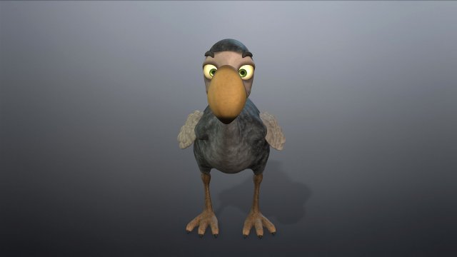 cartoon animal dodo 3D Модель .c4d .max .obj .3ds .fbx .stl .blend 