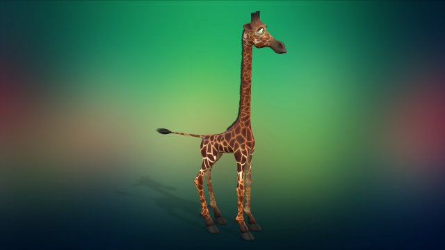 cartoon animal giraffe 3D Модель .c4d .max .obj .3ds .fbx .stl .blend 