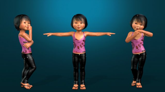cartoon stylized-kid-teen-baby--rigged 3D मॉडल .c4d .max .obj .3ds .fbx .stl .blend 