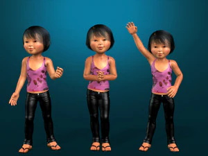 cartoon stylized-kid-teen-baby--rigged 3D Model