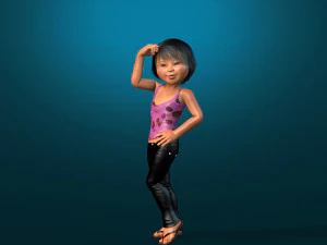 cartoon stylized-kid-teen-baby--rigged 3D Model
