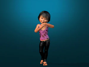 cartoon stylized-kid-teen-baby--rigged 3D Model