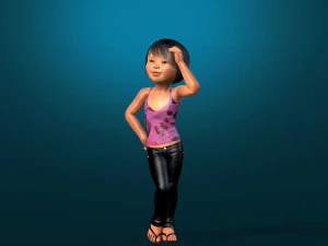 cartoon stylized-kid-teen-baby--rigged 3D Model