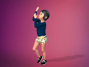 cartoon stylized girl-4 rigged Modello 3D