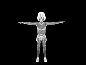 cartoon stylized girl-4 rigged Modello 3D