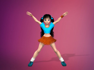 cartoon stylized girl-5 rigged 3D Model
