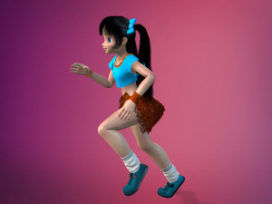 cartoon stylized girl-5 rigged 3D Model