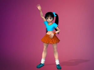 cartoon stylized girl-5 rigged 3D Model