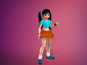 cartoon stylized girl-5 rigged 3D Model