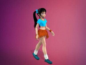 cartoon stylized girl-5 rigged 3D Model