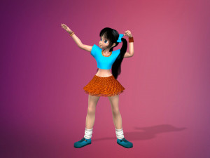 cartoon stylized girl-5 rigged 3D Model