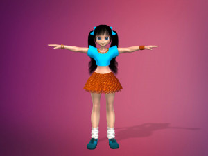 cartoon stylized girl-5 rigged 3D Model