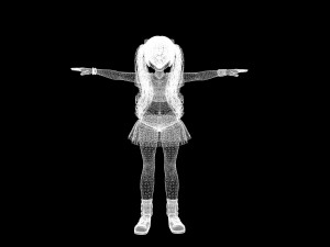 cartoon stylized girl-5 rigged 3D Model