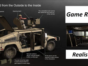 military humvee sand tank 3D Model