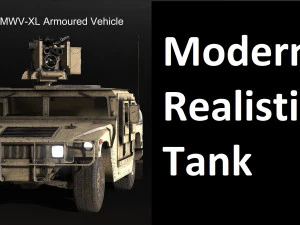 military humvee sand tank 3D Model