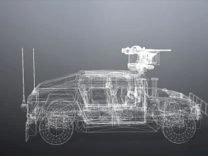 military humvee sand tank 3D Model