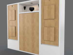 hinged furniture shelf transformation rigging and animation 3 wood versions 3D मॉडल